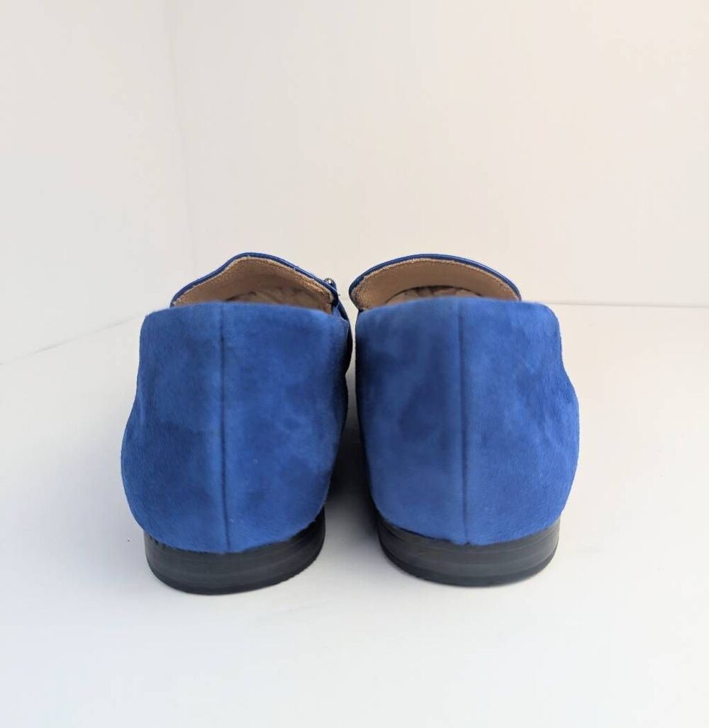 Naturalizer Emiline Cobalt blue suede metal bar horsebit loafers flats womens 7 - Picture 4 of 9